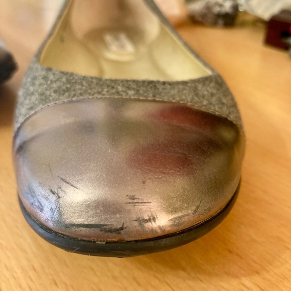 Jimmy Choo Whirl 40 US 9-9.5 Silver Cap Toe Wool Slip On Flats Shoes MSRP $425 - Picture 5 of 11